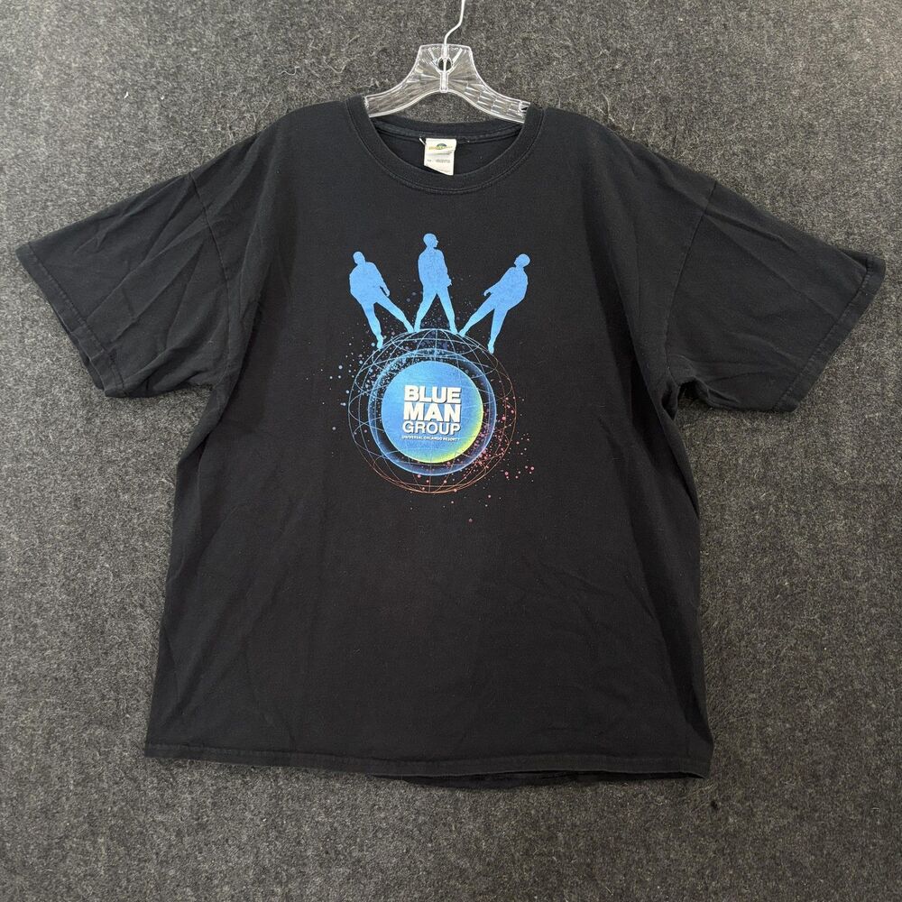 Vintage Universal Orlando Blue Man Group Shirt Men's XL Black Graphic Logo Tee